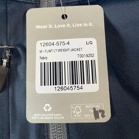 Trimark Mens Navy Lightweight Windbreaker Jacket Hooded Outdoor Hiking Large - Picture 4 of 11